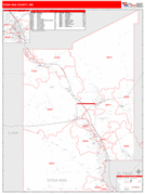 Dona Ana County, NM Digital Map Red Line Style